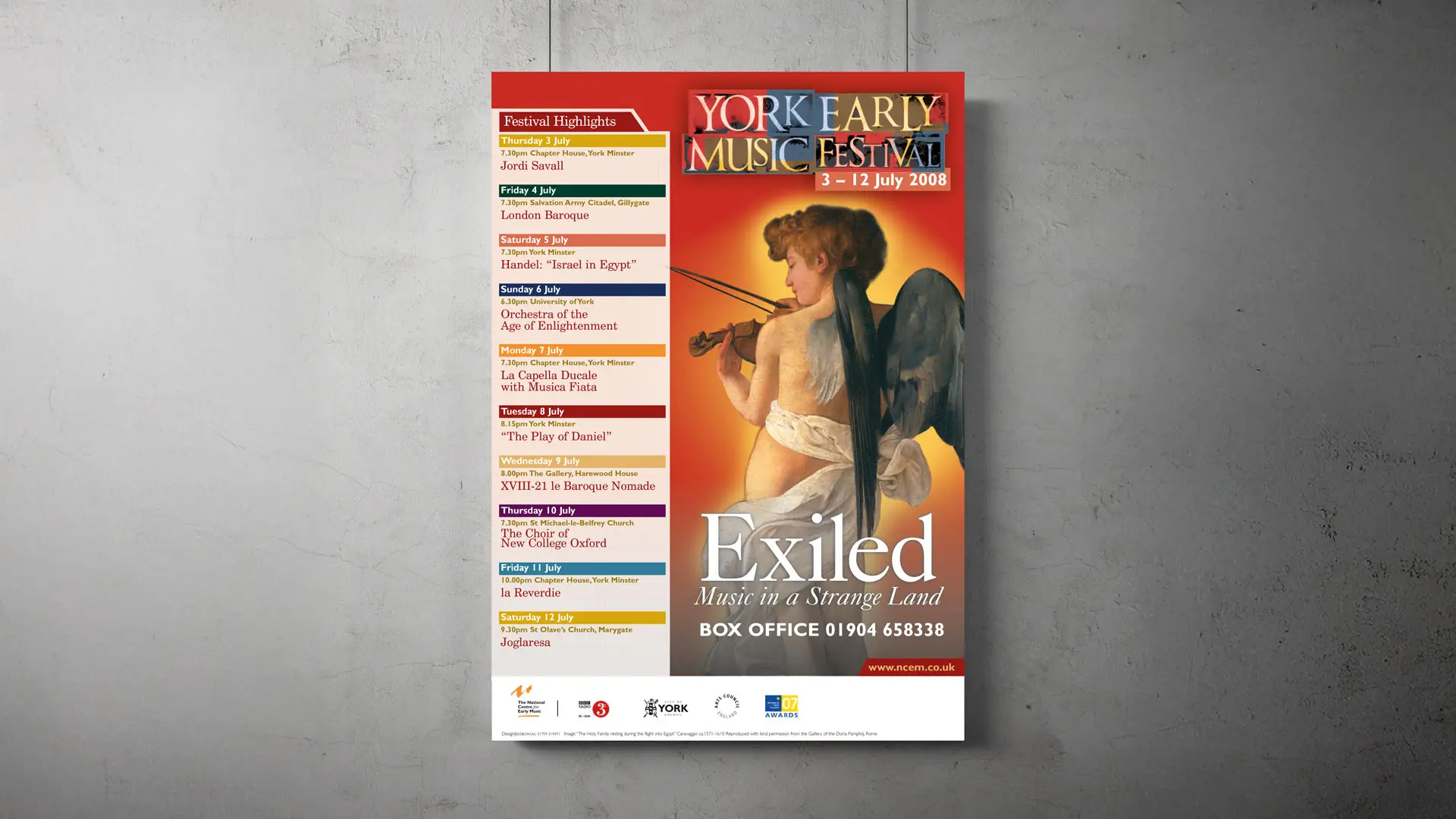 York Early Music Festival 2008 Exiled poster design