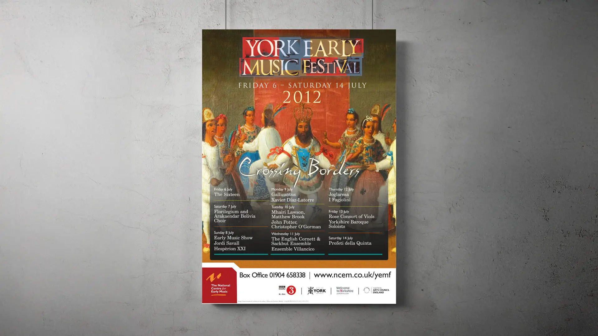York Early Music Festival 2012 Crossing Borders poster design