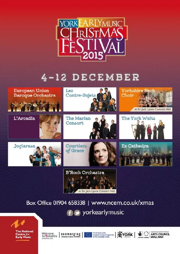 York Early Music Christmas Festival 2015 brochure design