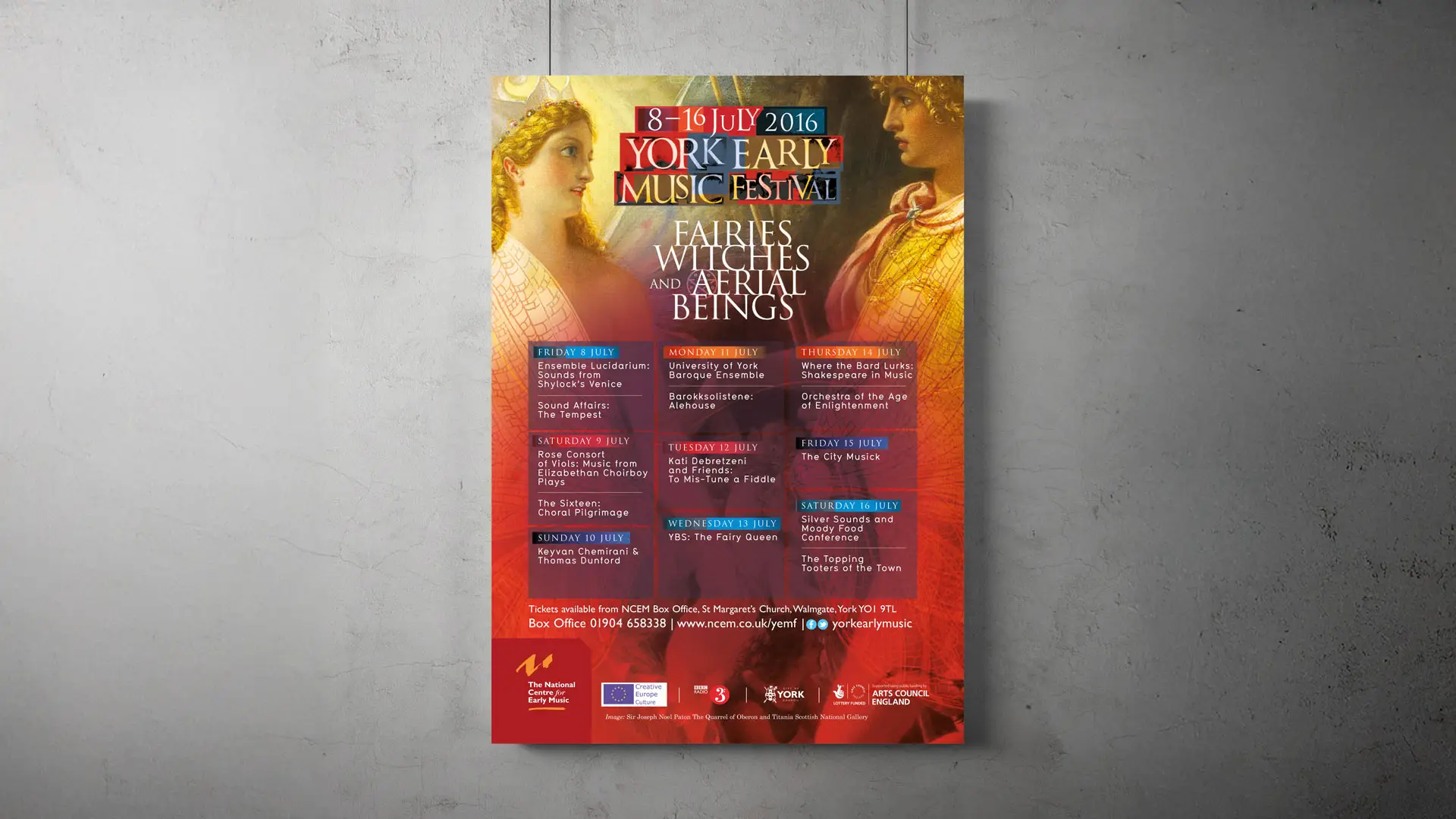 York Early Music Festival Fairies, Witches and Aerial Beings poster design