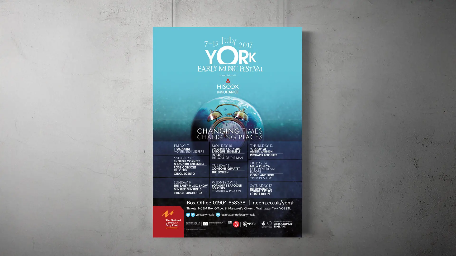 York Early Music Festival 2017 Changing Times, Changing Places poster design