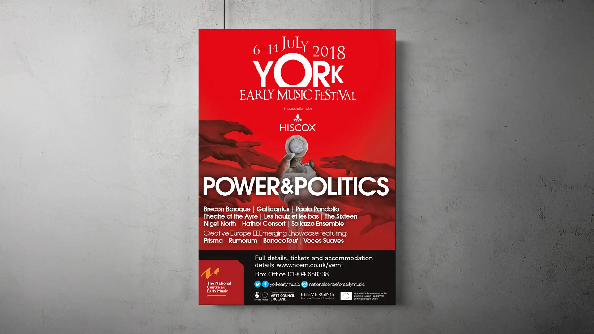 Yokr Early Music Festival 2018 Power and Politics poster design