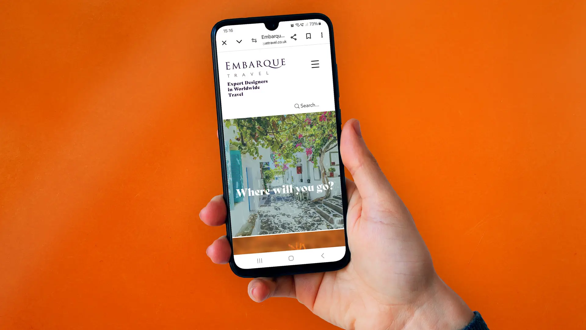 Embarque Travel Website mobile