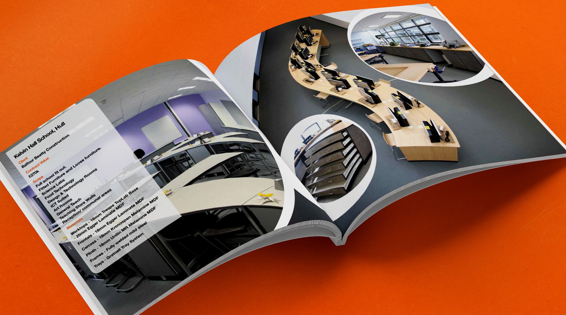Lab Systems Furniture Brochure page spread