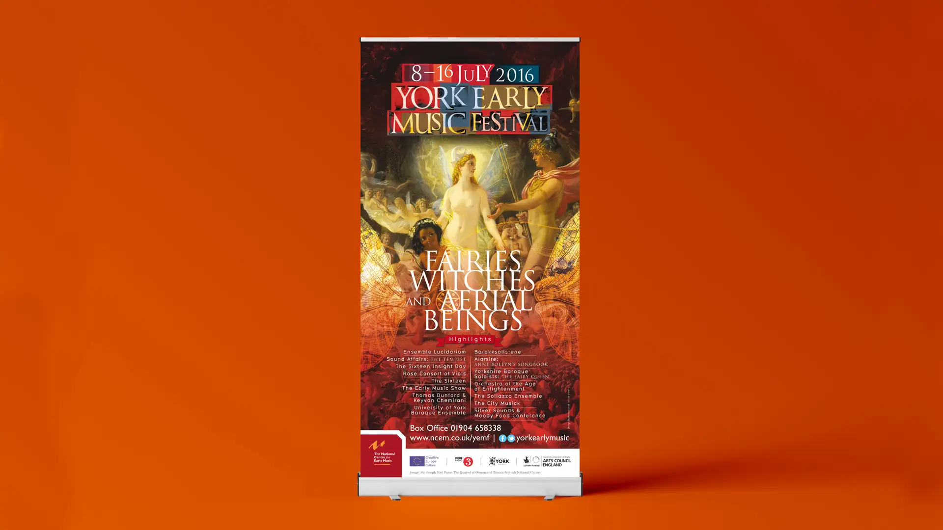 York Early Music Festival Fairies, Witches and Aerial Beings roller banner design