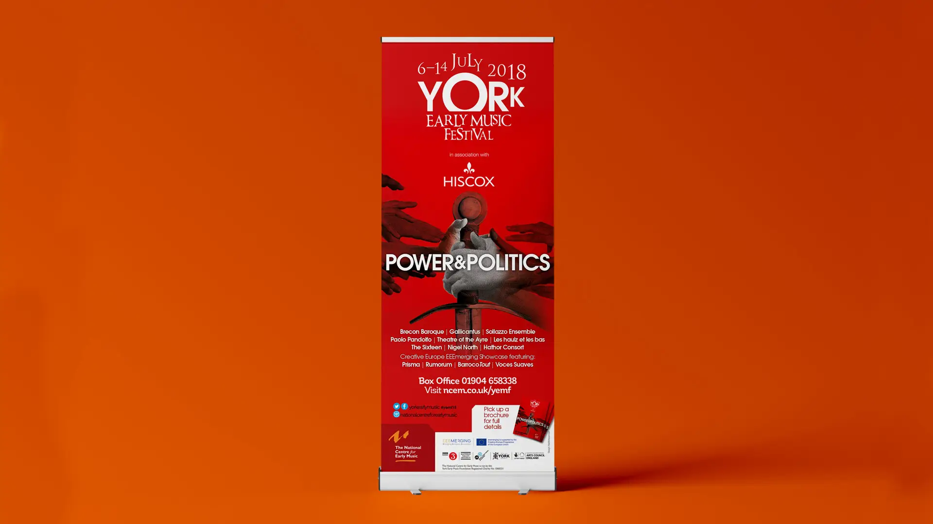 Yokr Early Music Festival 2018 Power and Politics roller banner design