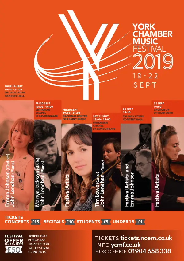 York Chamber Music Festival poster 2019