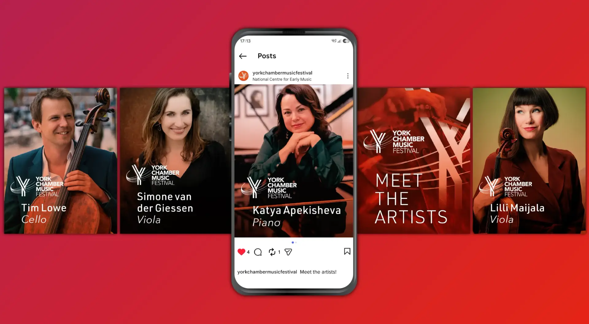 YCMF Social Media Image slides "Meet the Artists"
