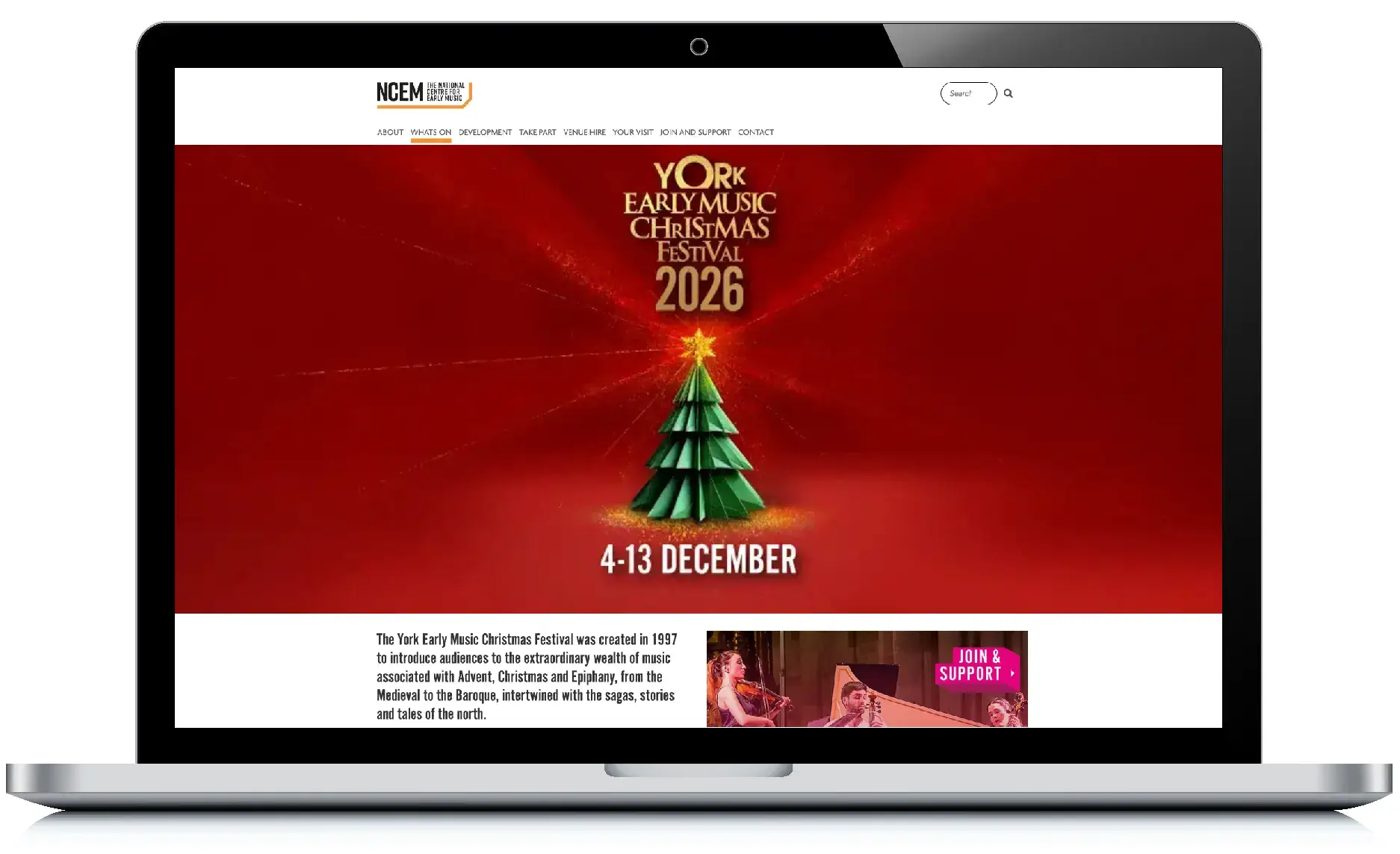 York Early Music Christmas Festival 2026 website design