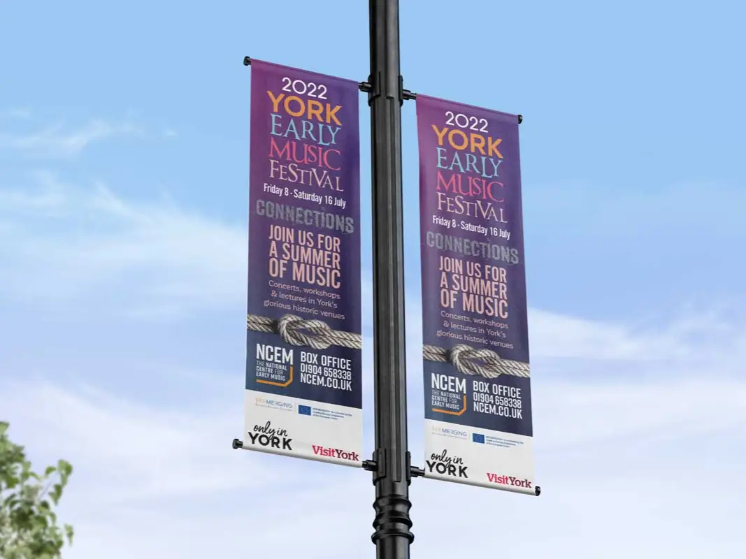 YEMF 2022 Connections lamp post banner design
