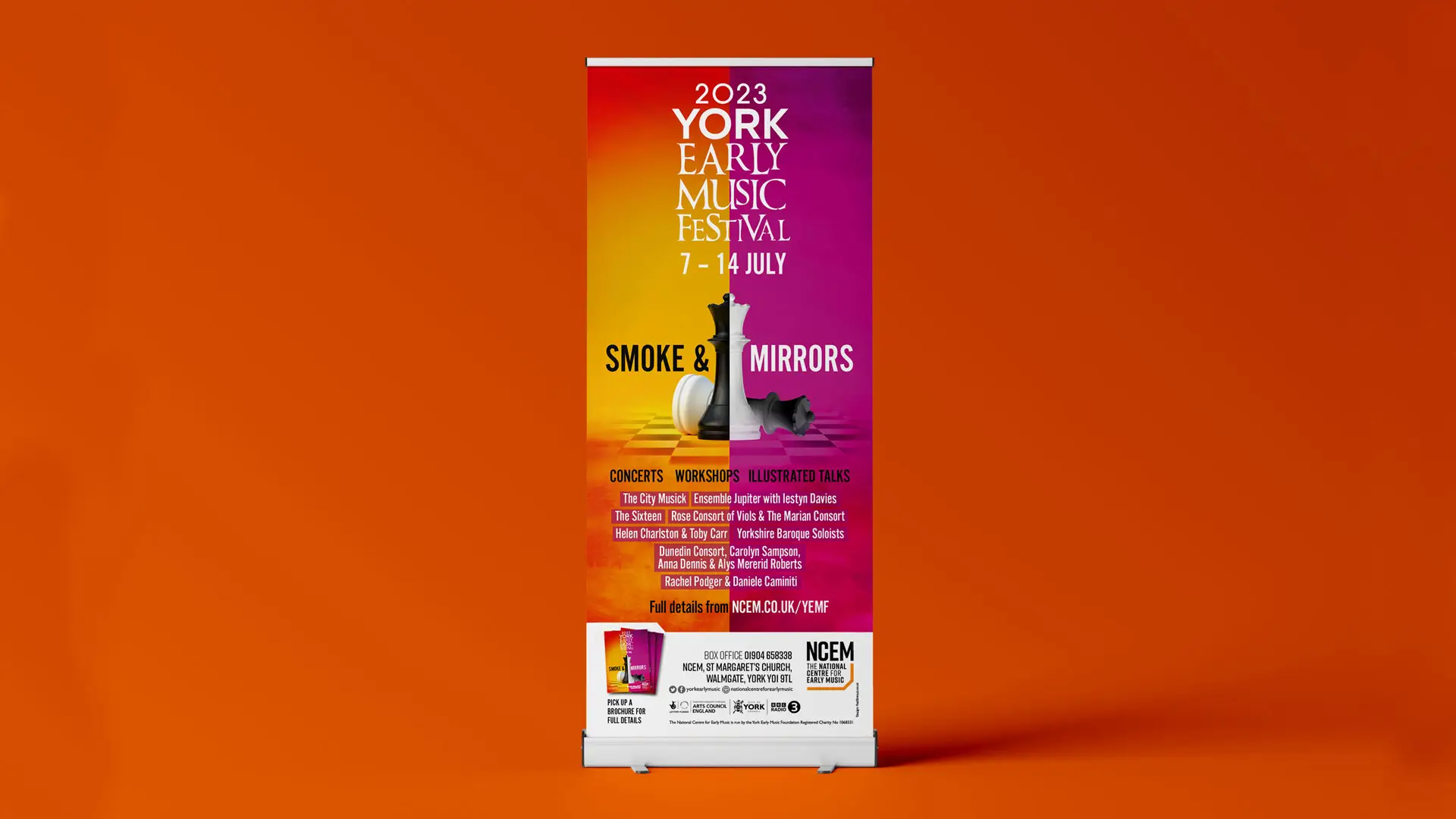 YEMF 2023 Smoke & Mirrors Roller banner design
