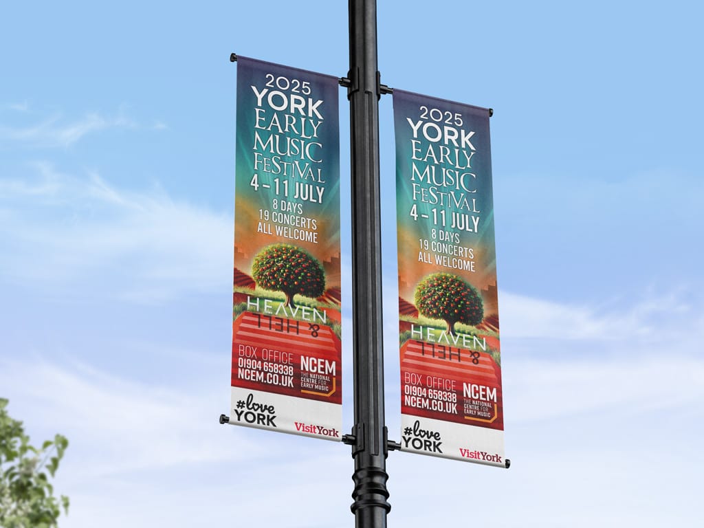 York Early Music Festival 2025 Lamp post banner design