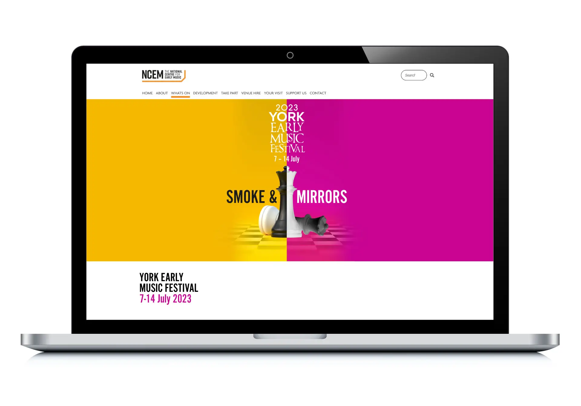 York Early Music Festival 2023 Smoke and Mirrors website design