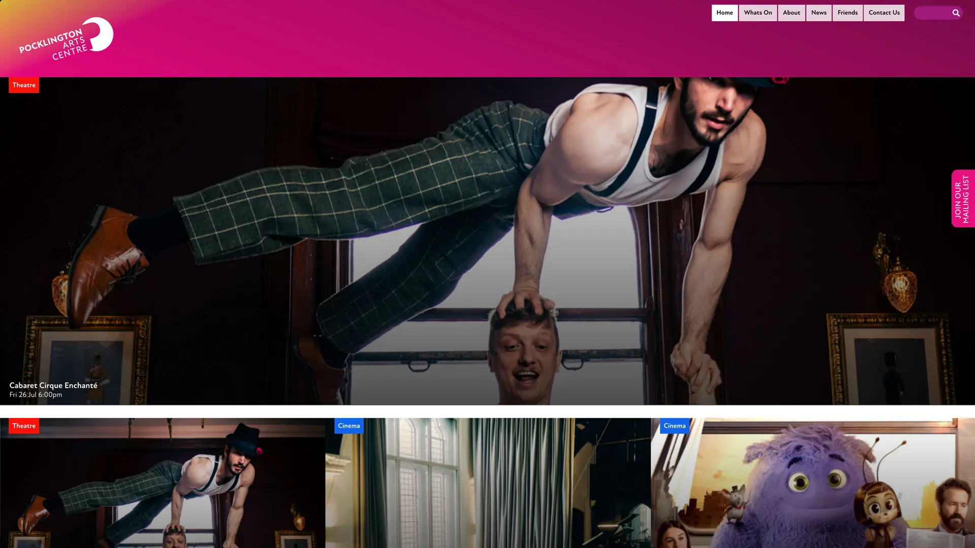 Pocklington Arts Centre Website design