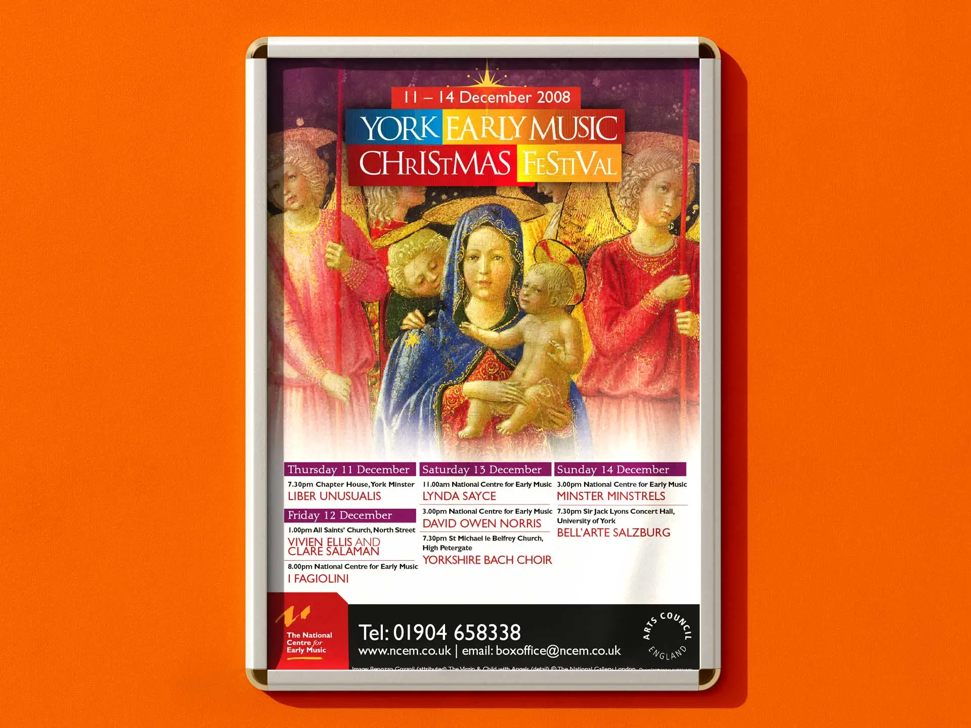 York Early Music Christmas Festival 2008 poster design