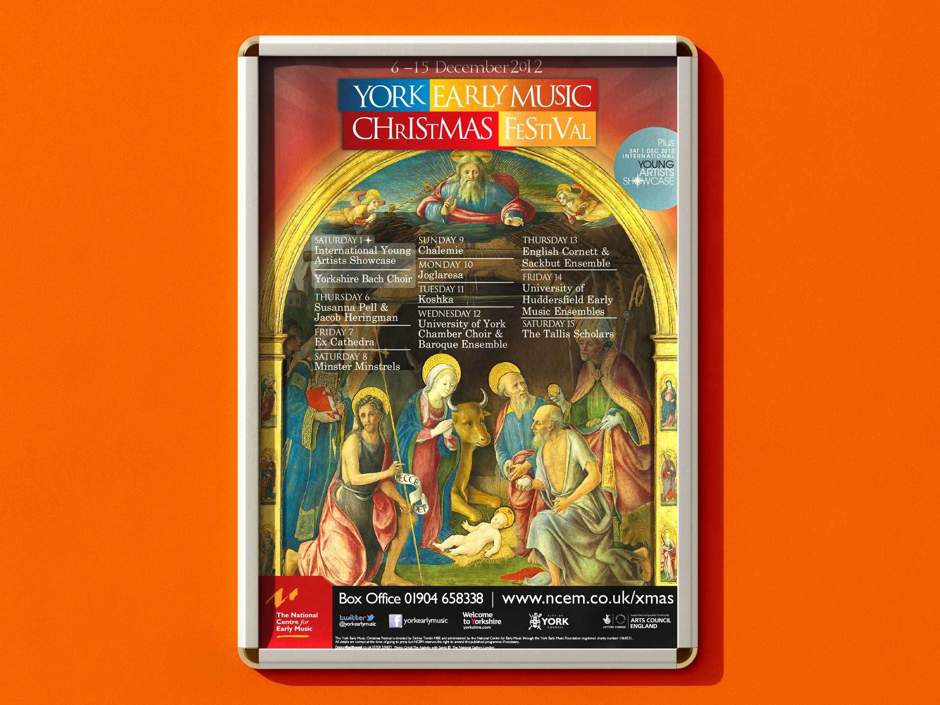 York Early Music Christmas Festival 2012 poster design