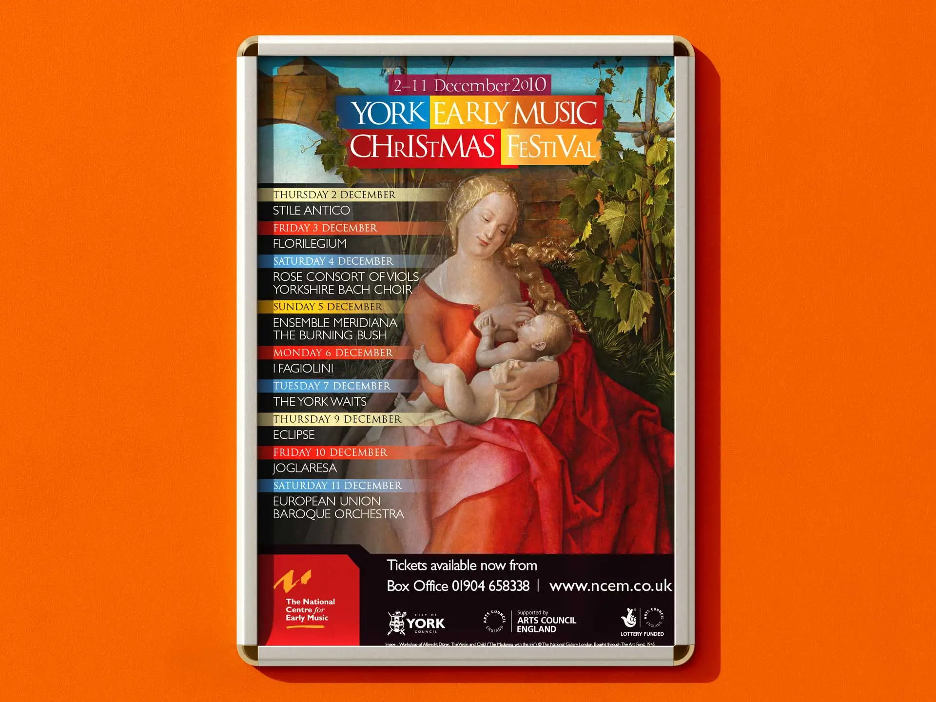 York Early Music Christmas Festival 2010 poster design