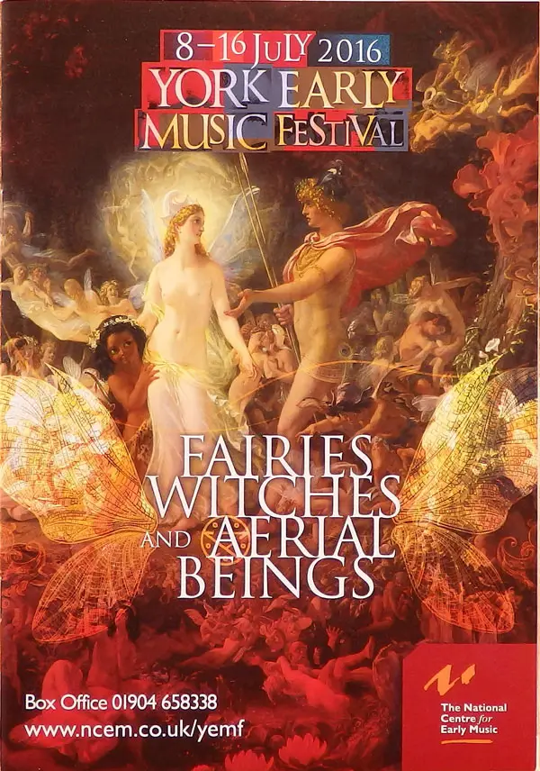 York Early Music Festival Fairies, Witches and Aerial Beings Brochure design 2016
