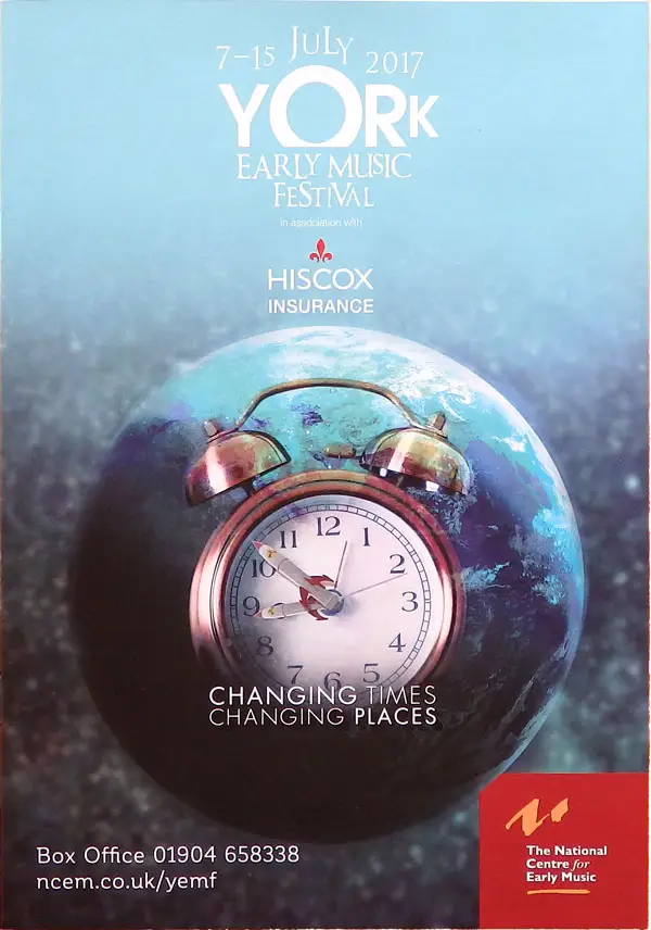 York Early Music Festival 2017 Changing Times, Changing Places brochure design